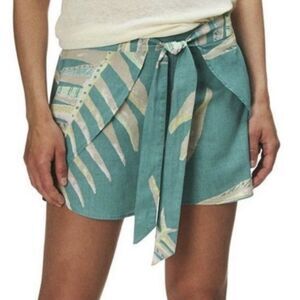 Patagonia Shorts S Blue Garden Island Wrap Tie Palm Tropical Hemp Blend Vacay